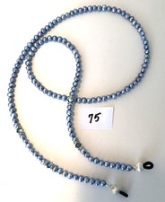 Blue Iris Pearl Swarovski Crystal Rhinestone Eyeglass Sunglass Leash Holder