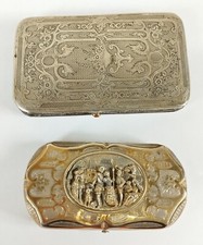 2 ANCIENS CARNETS DE DANSE POUR FEMME. ARGENT CISELÉ. ESPAGNE. XIXème-XXème