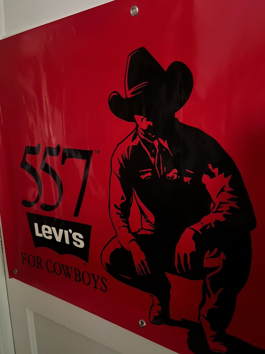 リーバイス557店舗用バナー広告 2 Levis Advertising Ad Store Signs display Jeans 557 Cowboys