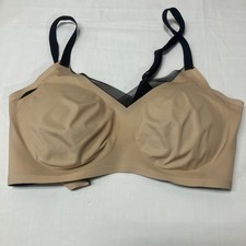 Honeylove Crossover Bra Sand Black Mesh Wire-Free XL With Pads Seamless Bralette