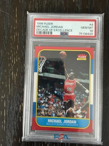 1996-97 Fleer - Decade of Excellence Michael Jordan #4 PSA 10 Rookie 1986 Reprin
