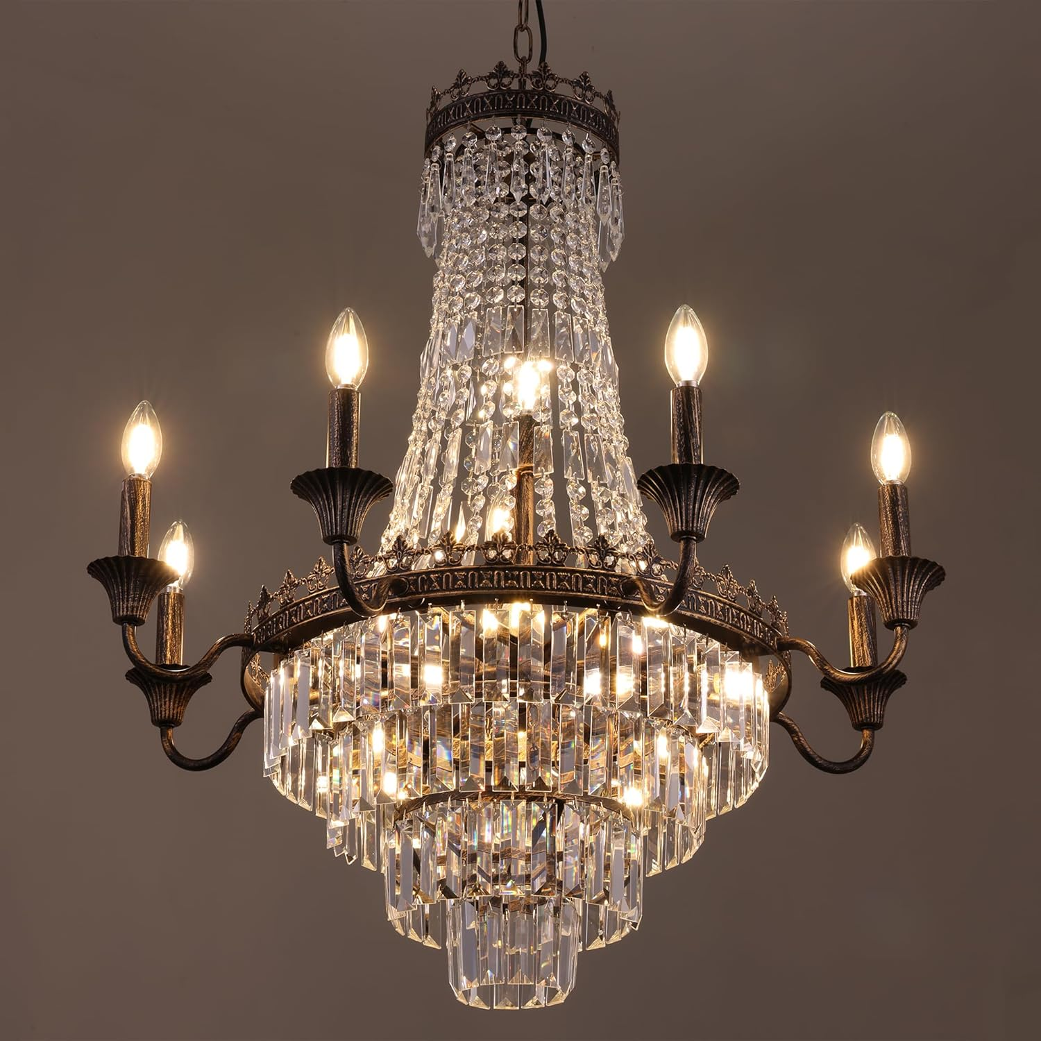 Vintage French Empire Crystal Chandelier for Dining Room & Living Room