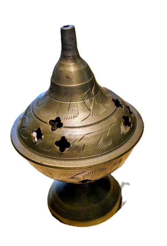 vintage brass incense burner india