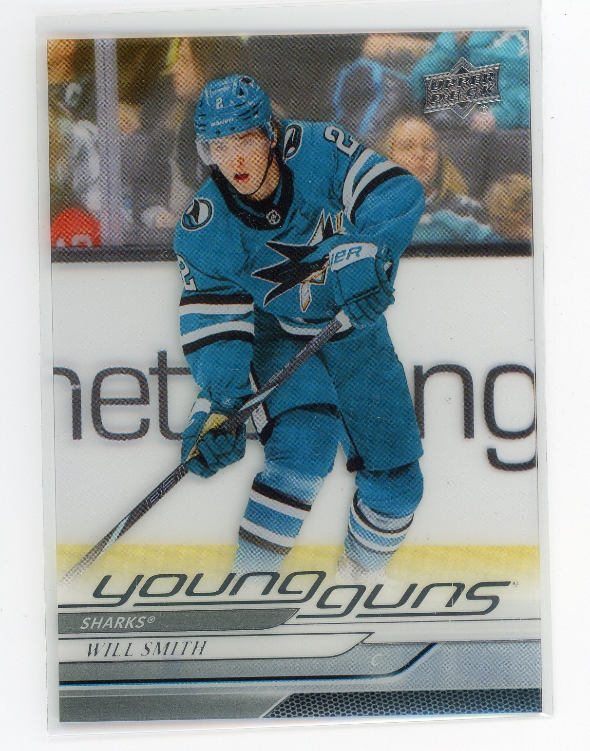 2024-25 UPPER DECK #701 YOUNG GUNS ROOKIE RC CLEAR CUT WILL SMITH - SHARKS