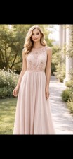 ADRIANNA PAPELL LONG GOWN/NEW WITH TAG/RETAIL 198/BLUSH/SIZE 6/