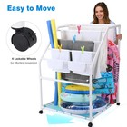 Yescom 335 Gal Pool Float Storage with Towel Rack Holder Rolling Toys Bins Set — photo 5