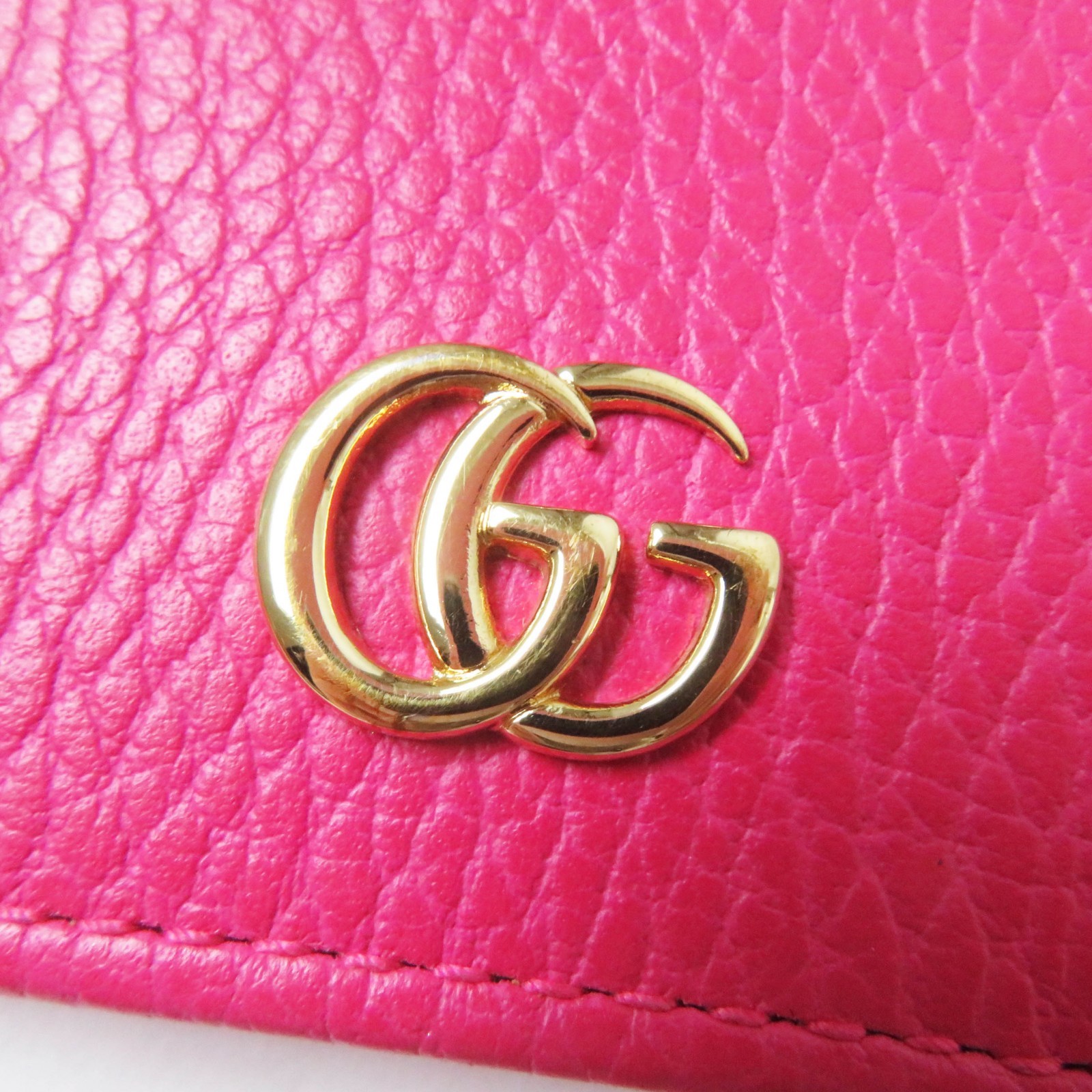 Excellent GUCCI Bifold Wallet GG Marmont Mini Wallet / shocking pink leather... thumbnail 9
