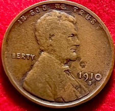 1910-S Lincoln Wheat Cent Penny G/VG Semi-Key Early San Francisco US Coin JC 872