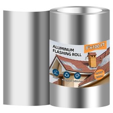 Aluminum Roll Flashing, 8'' x 100' Metal Roofing Roll for Roof and Garden, Pr...
