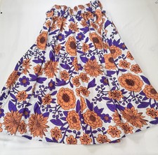 Laddi African Skirt with Ties One Size Fits all Purple and Orange