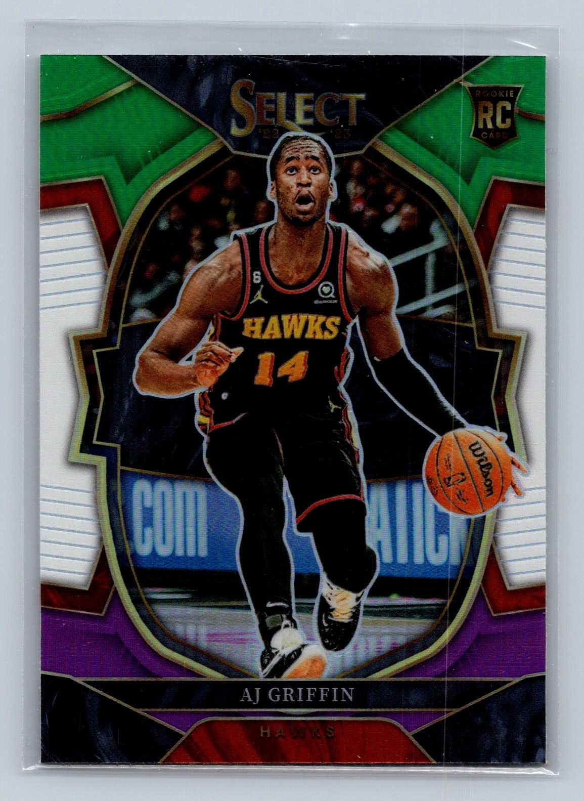 2022-23 Panini Select - Concourse AJ Griffin #88 Green White Purple Prizm (RC)