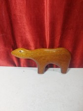 Vintage Wooden Carved Stylised Polar Bear