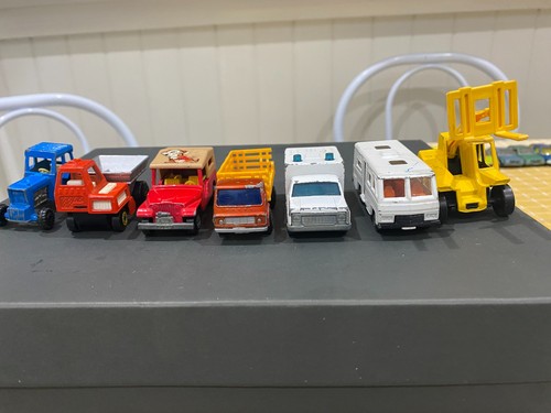Matchbox Toy trucks & construction vehicles- lot of 7 vehicles-all played with