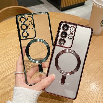 Magnet Hülle für Samsung S24 Ultra S23 FE A55 A35 A15 A05 MagSafe Clear Cover