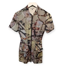 &other stories zip up unique print size 6 dress crackle print