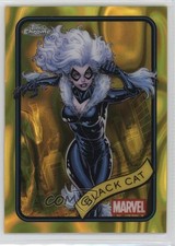 2025 Topps Chrome Marvel Comics Yellow Lava Refractor Black Cat #106 b7b