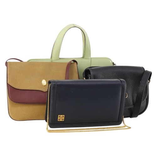 VALENTINO Givenchy Cartier Bvlgari Bag Leather 4 Set Black Beige Auth 174583