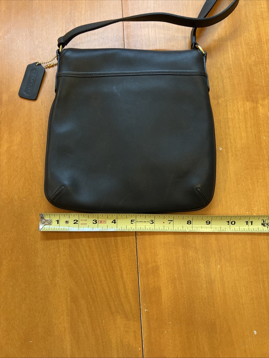 バッグ vintage COACH Boston handbag leather Vintage Coach Flap Shoulder Crossbody Bag H33-9599 Black