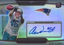 AARON HERNANDEZ - TRADING/SPORTS CARD SIGNED