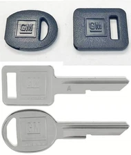 67 71 75 79 83 84 85 86 GM Chevy Olds Pontiac Late A B Two Key Blank Black Caps