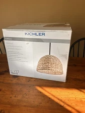 Kichler Raffiana 1-Light Black Bohemian/global Dome Medium Hanging Pendant light