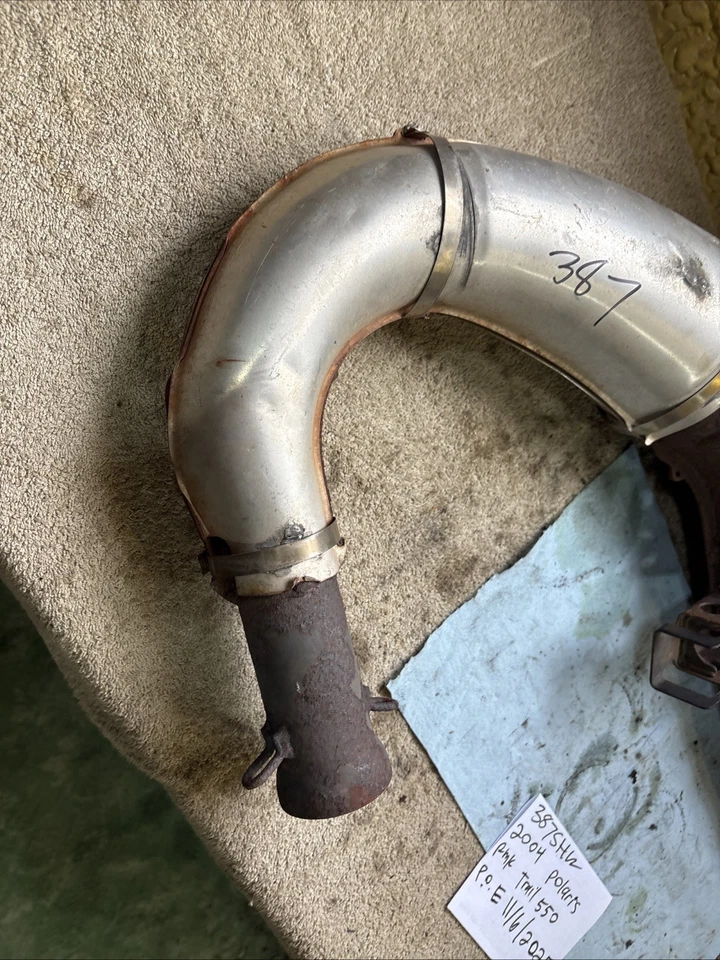 2004 Polaris RMK trail 550 exhaust pipe expansion chamber 387 - Image 3 of 4