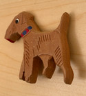 VTG SCOTTIE AIREDALE TERRIER Carved Wooden PIN/BROOCH-1950’s — photo 4