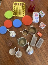 Barbie 1960s Deluxe Reading Dream Kitchen food boxes dishes RARE ice cube lot