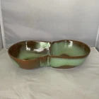 Frankoma Pottery Divided Dish 4QD Prairie Green Lazy Bones 1950s MCM EUC