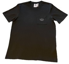 Image of Adidas Originals Men's Black SPRT Pocket T-Shirt Size S Trefoil Circle Graphic