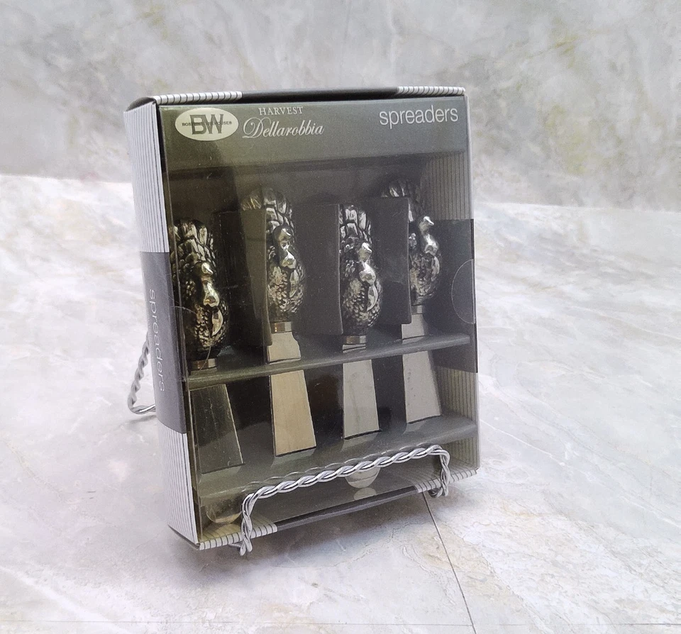 Juego de 4 esparcidores de almacén Boston asas de pavo acción de gracias Dellarobbia Foto 2 de 4