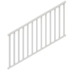 STAIR RAILING KIT Traditional Veranda Durable Handrail Vinyl Porch Deck, White