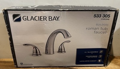 Glacier Bay 2-Handle Deck-Mount Roman Tub Faucet - Polished Chrome 461-3001 NEW