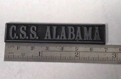 Ship Model Fittings Parts CSS Alabama metal Display Name Plate 60mm x 45mm