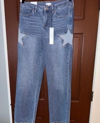 Women s Blue Star-Accent Straight Jeans