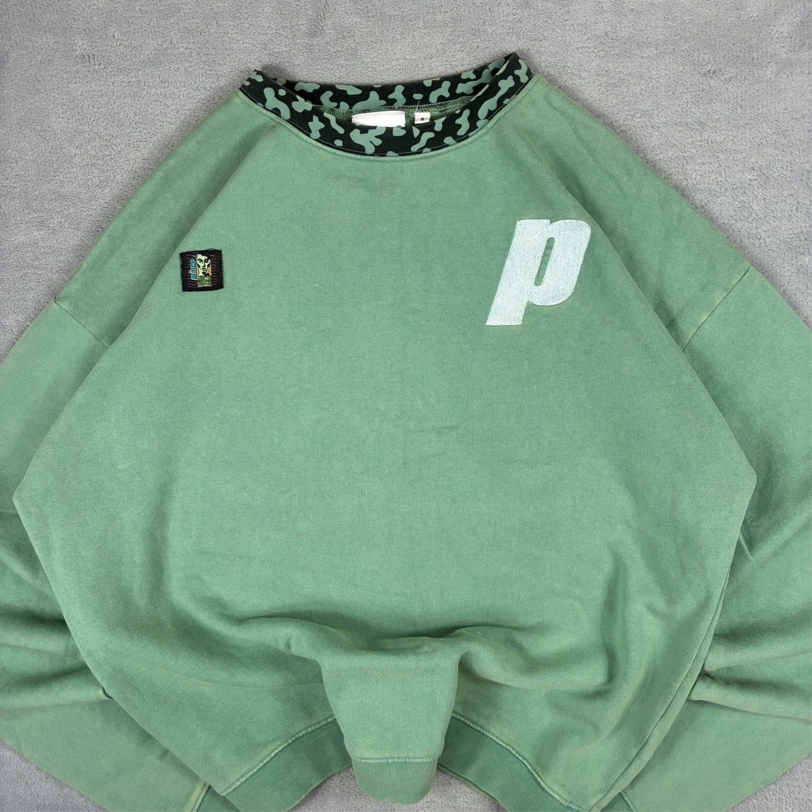 Vintage Prince Tennis Green Contrast Neck Heavyweight Oversized Small Sweatshirt image 3