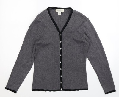 Casual Corner Annex Damen Strick Cardigan Pullover Grau Größe L