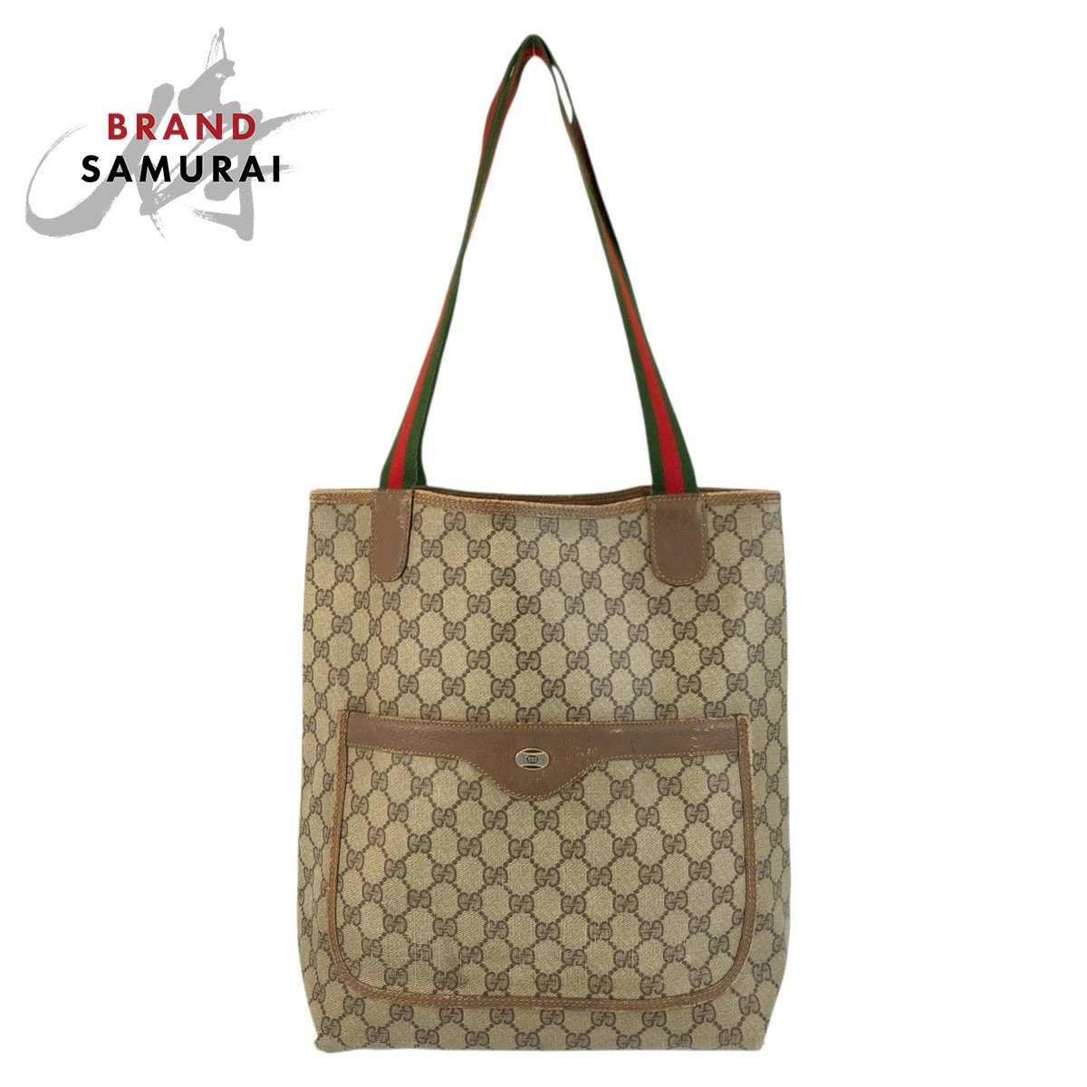 Gucci Vintage Sherry Line Tote Bag Beige Brown GG Supreme Canvas 39 02 003
