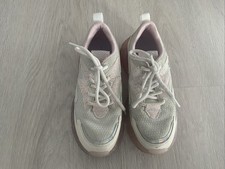 Skechers Girls Sneakers Size US 13 1/2 Pink, White, Gray, Sparkly, and Glittery