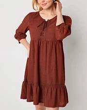 Frye and Co. Eyelet Lace 3/4 Sleeve Dress in Smoked Paprika New Size XL