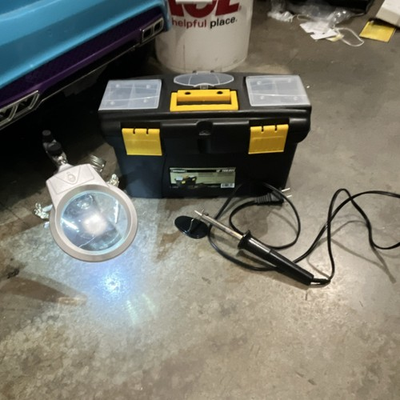 #ad Chicago Electric Adjustable Soldering Station Tool Box Movable Compartments $40.00