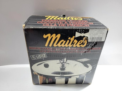 #ad Maitres 2.6 Qt 2.5L Stove Top Pressure Cooker Silver Manual Pot UL Listed Box $42.49
