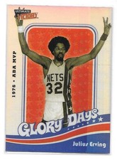JULIUS ERVING 1999-00 2000 ULTIMATE VICTORY GLORY DAYS DR4 NETS 76ERS HOF