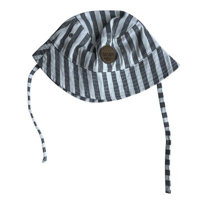 Souris Mini Gray And Cream Striped Baby Bucket Hat Unisex Beach Summer Vacation