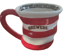 Holiday Candy Cane Mug - Milwaukee Brewers Baseball-Brand New-SHIPS N 24 HOURS