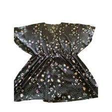 Boohoo Plus Size Floral Knee Length Dress Black Multicolor Flowers