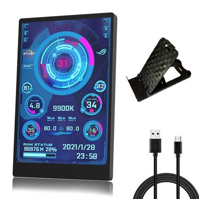 3.5in Computer Temp Monitor, Full View Temperature Display, USB Mini Screen f...