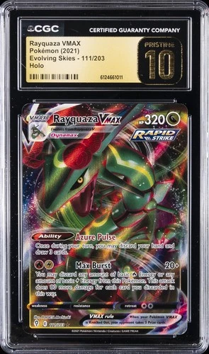 2021 POKEMON EVOLVING SKIES HOLO #111 RAYQUAZA VMAX CGC 10 PRISTINE