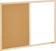 Bi-Office Budget Kombitafel mit Holzrahmen, Kork Halb trocken abwischbar 60x45cm