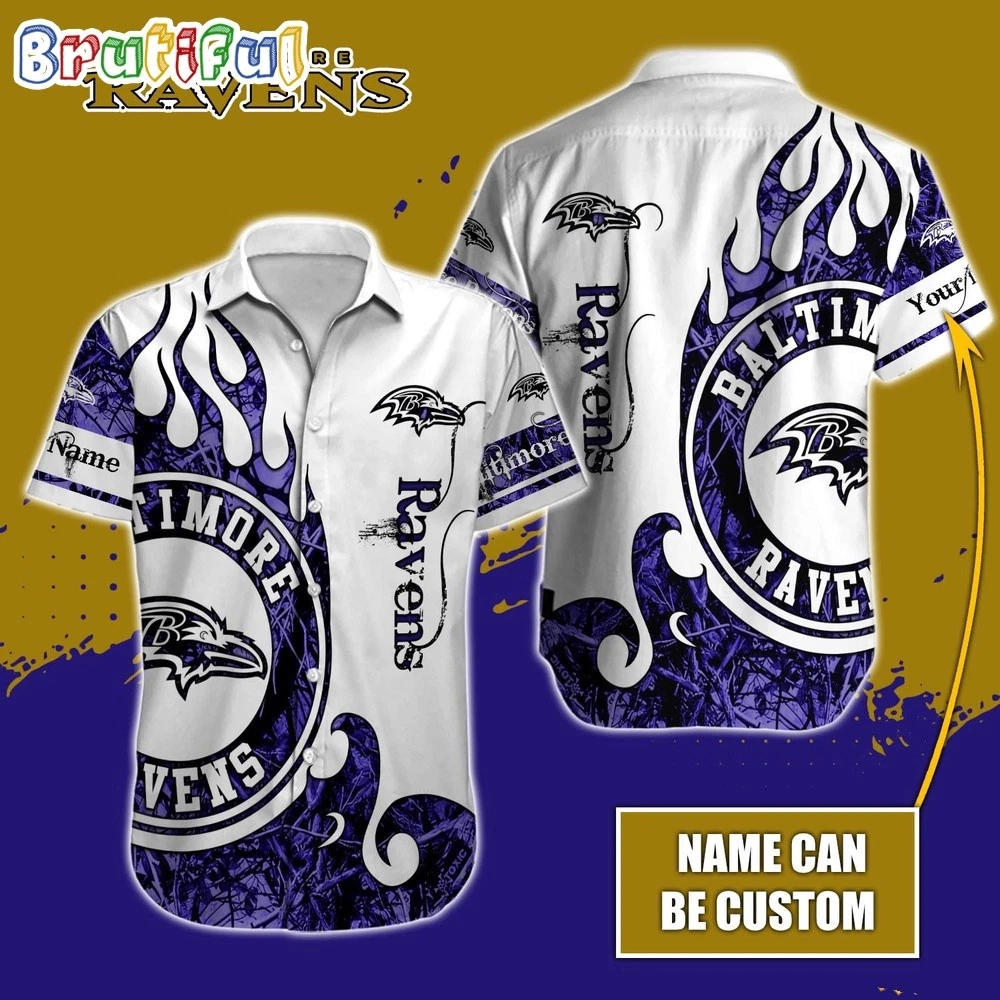 Personalize Baltimore Ravens Special Realtree Hunting Design Hawaiian Shirt